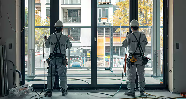 Patio Door Glass Replacement with Built-In Blinds in East Lake-Orient Park, FL